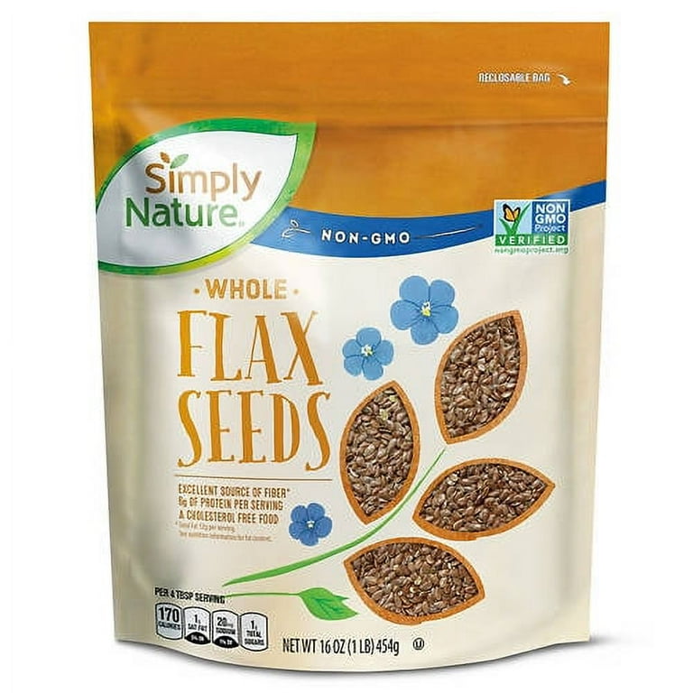 Simply Nature Brown Whole Flax Seed, 16 oz, High Fiber, Protein Simply Nature Brown Whole Flax Seed, 16 oz, High Fiber, Protein