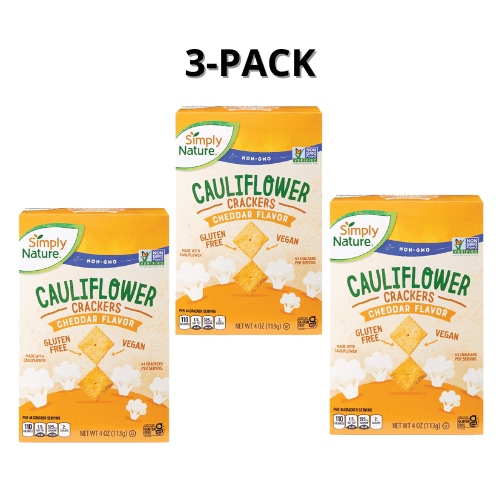 Simply Nature Cheddar Cauliflower Crackers Gluten-Free 4 oz Pack 3
