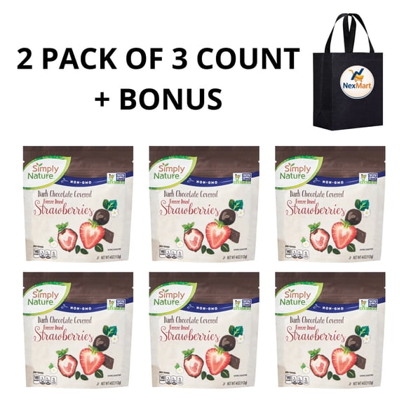 Simply Nature Dark Chocolate Strawberry Freeze-Dried, 2 PACK