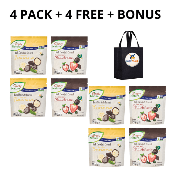 Simply Nature Freeze-Dried Chocolate Covered Fruits Banana and Strawberry