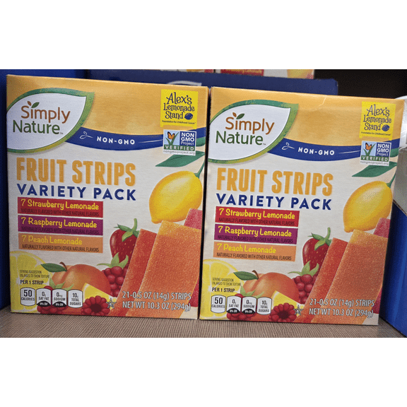 Simply Nature NON-GMO Fruit Stripes Variety Pack 10.3oz 294g (2 Boxes)