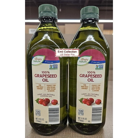 Simply Nature NON-GMO Grapeseed Oil 17fl oz 500ml (2 Bottles)