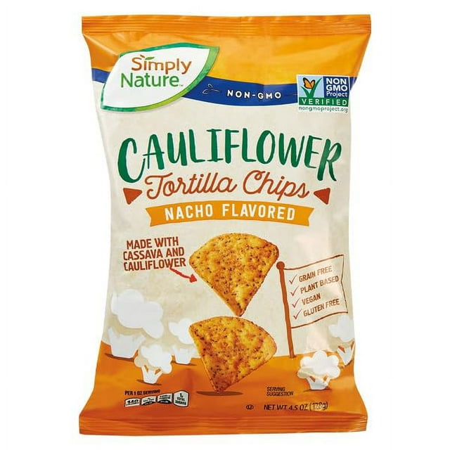 Simply Nature Nacho Cauliflower Tortilla Chips, 4.5 Oz GlutenFree