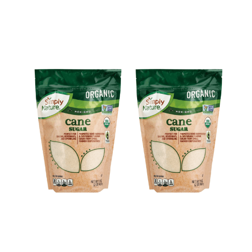 Simply Nature Organic Cane Sugar Pouch, 2 x 32 oz