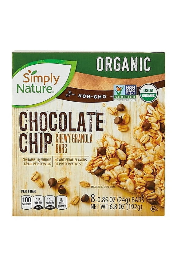 Organic Chocolate Chip Chewy Granola Bars, 8 count