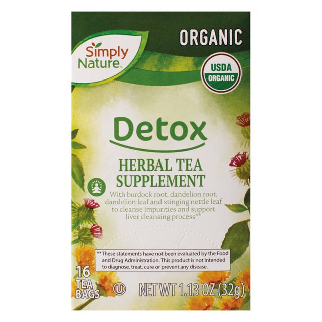 Simply Nature Organic Detox Herbal Tea, 16 count