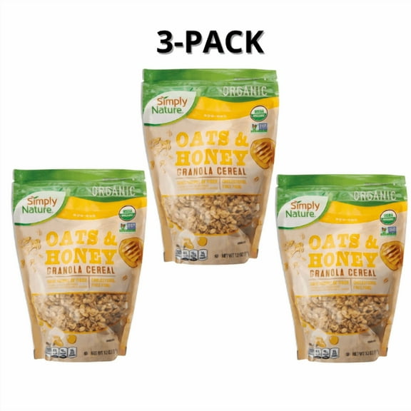 Simply Nature Organic Oats & Honey Granola Non-GMO Organic 12 oz Pack 3