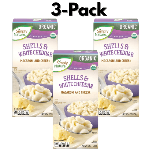 Simply Nature Organic Shells & White Cheddar Pasta,6 Oz,3-Pack ...