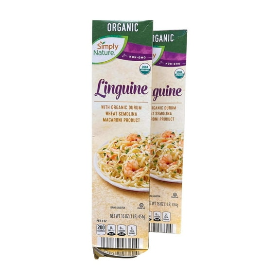 Simply Nature Organic Whole Wheat Linguine with Organic Durum, Wheat Semolina, Macaroni, Pack of 6, Net Wt. 96 oz, Non-GMO