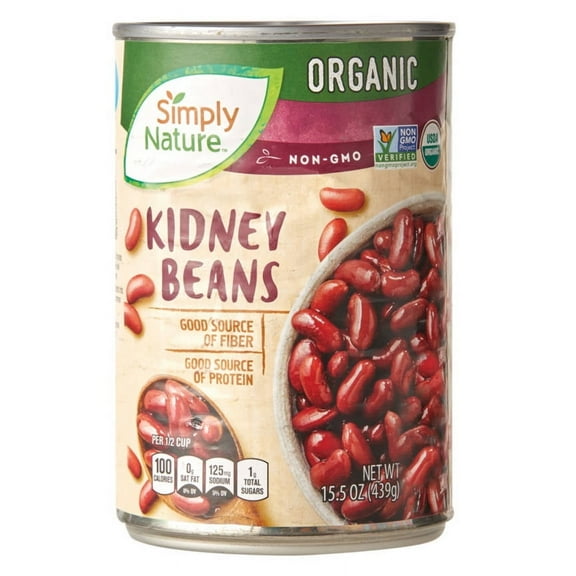 Simply Nature USDA Organic Red Kidney Beans, 15.5 oz Can