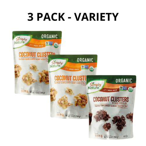 Simply Nature's Organic Keto Clusters Coconut & Dark Chocolate - Organic, Keto-Friendly - 3 PACK