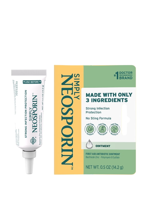 Simply Neosporin Antibiotic Ointment, 3-Ingredient Formula, 0.5 oz