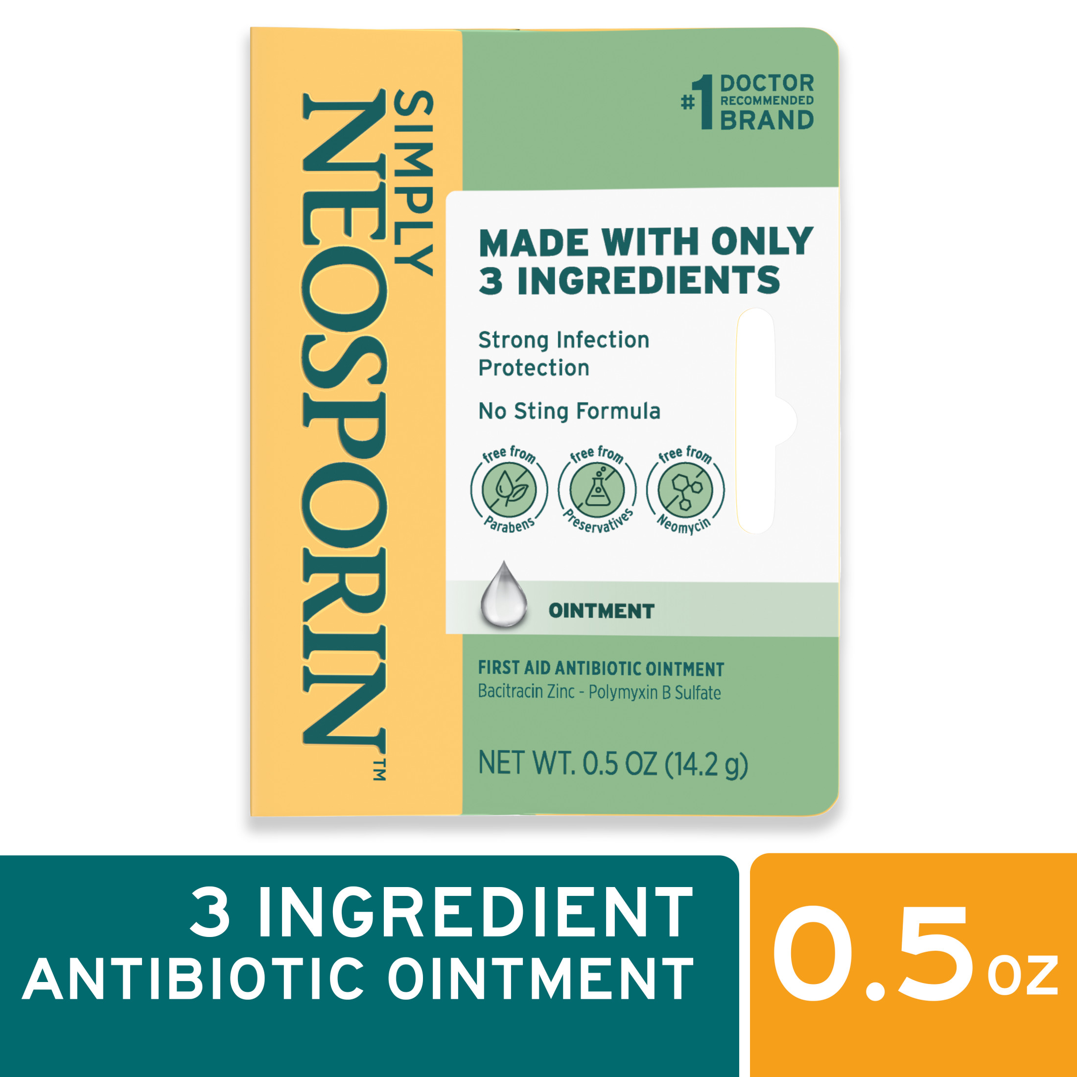 Simply Neosporin Formula 3-Ingredient Antibiotic Ointment, 0.5 oz - image 1 of 18