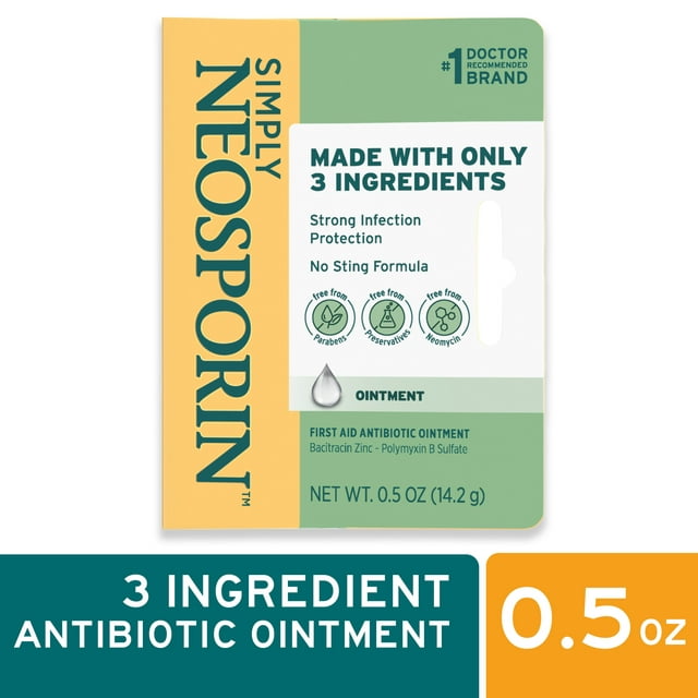 Simply Neosporin Formula 3-Ingredient Antibiotic Ointment, 0.5 oz