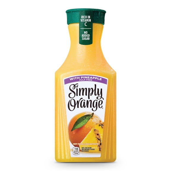 Simply Orange with Pineapple Juice Drink Bottle, 52 fl oz