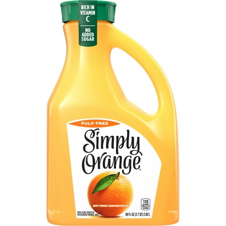 Simply Non GMO Orange Juice No Pulp, 89 fl oz Bottle