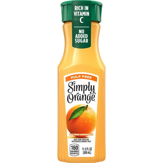 Simply Pulp Free Orange Juice, 11.5 fl oz Bottle