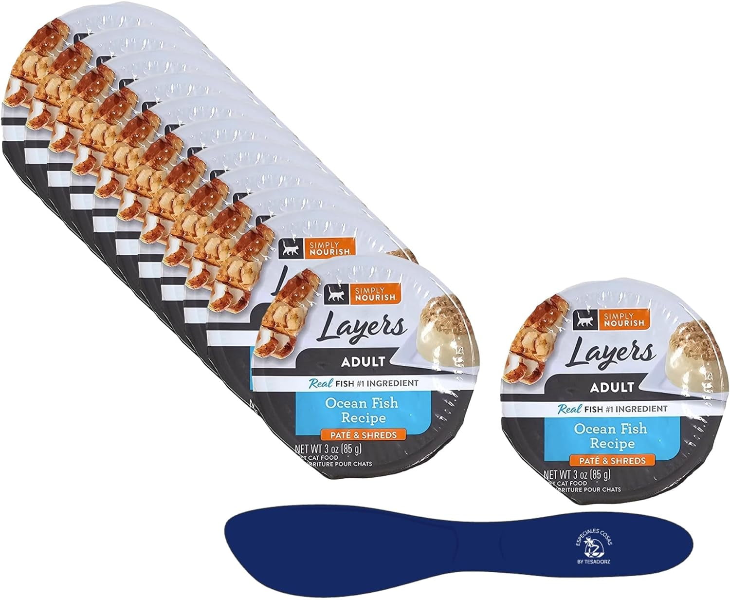 Simply Nourish Layers Adult Ocean Fish Recipe Pate and Shreds, 3oz