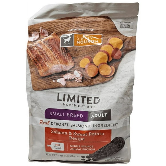Simply Nourish Small Breed Adult Salmon and Sweet Potato Dry Dog Food, 4 Pounds