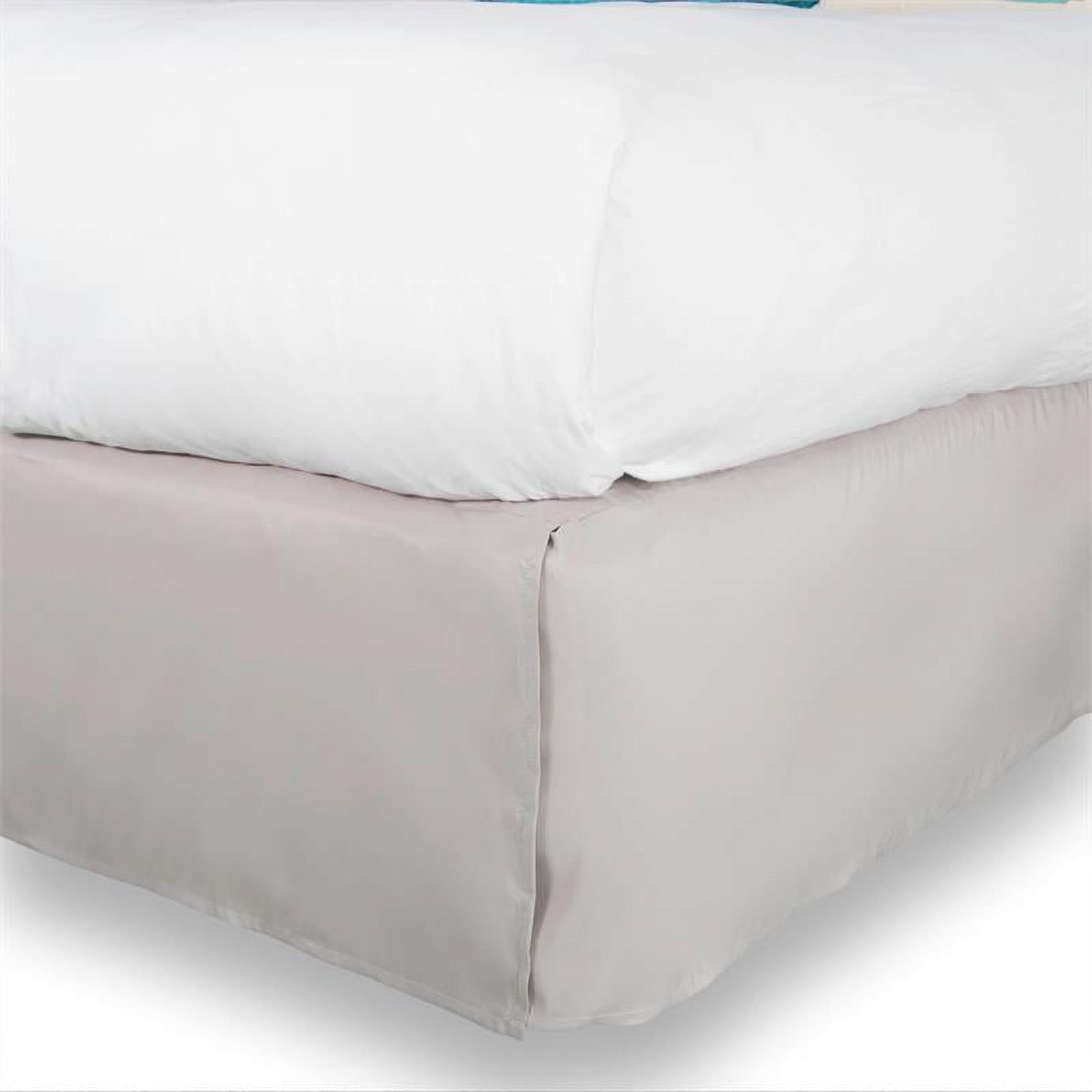 Simply On Bed Skirt Polyester 14 Inch Drop Pleated, King, Gray