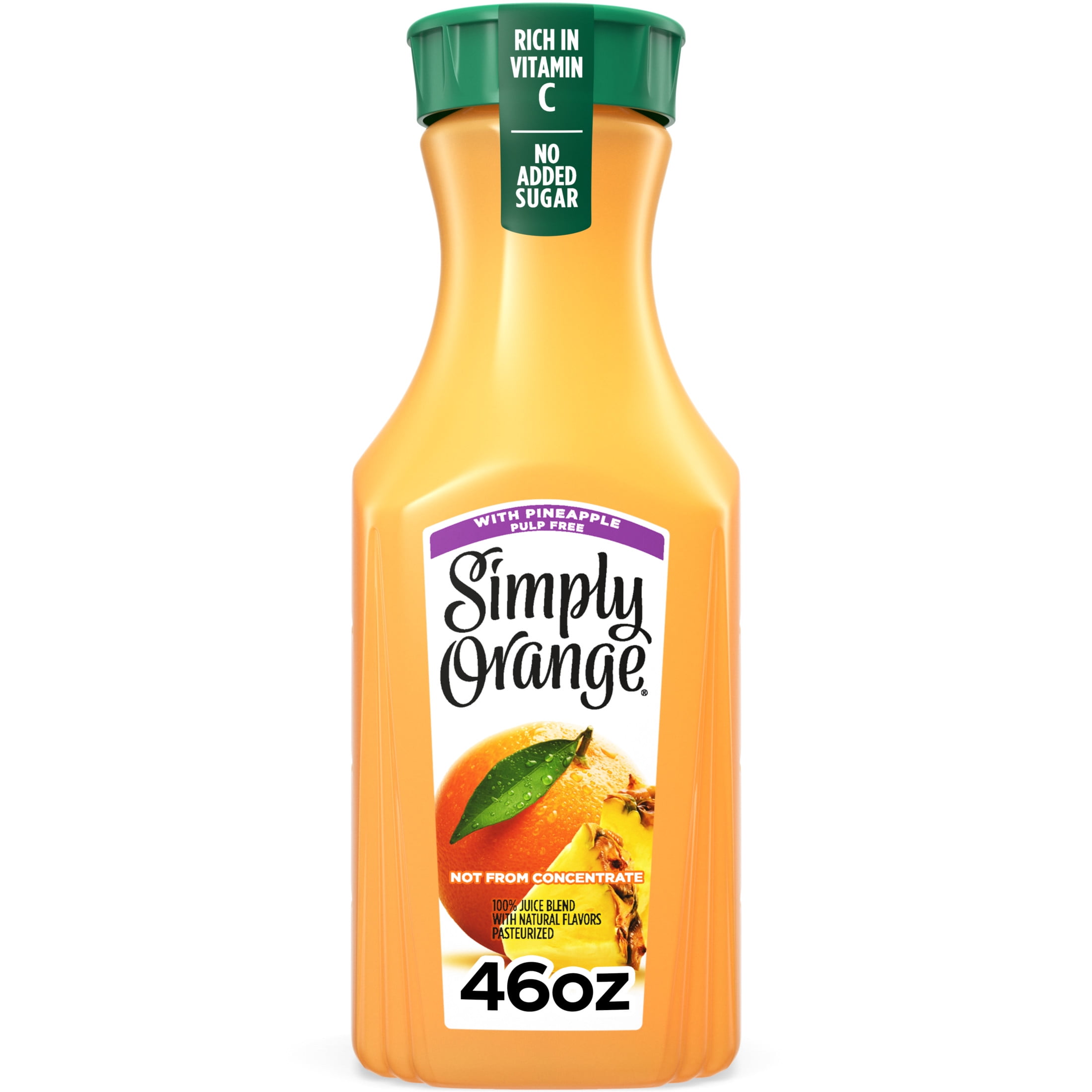 Simply Orange with Pineapple Juice, 46 fl oz Bottle