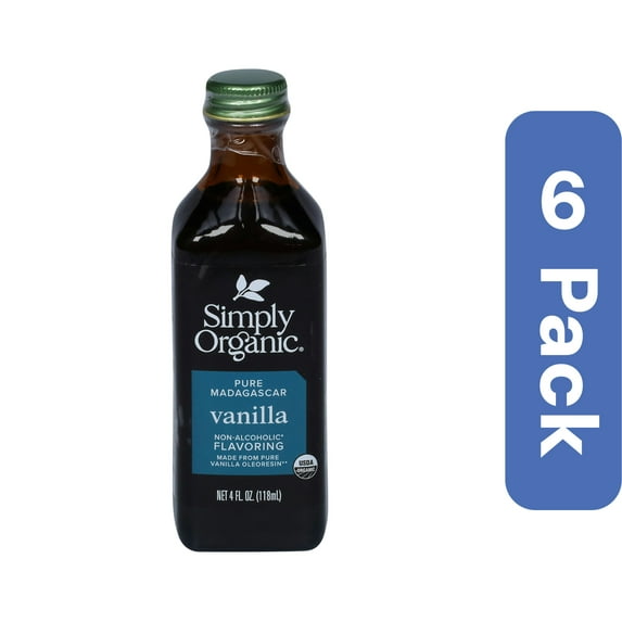 Simply Organic Alcohol-Free Vanilla Flavor 4 oz (Pack Of 6)