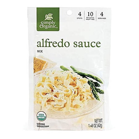 Simply Organic Alfredo Seasoning Mix, 1.48 Ounce 12 Pack, Classic Creamy Texture & Authentic Italian Flavors of Garlic, White Pepper