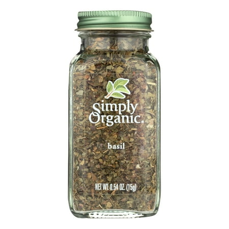 Simply Organic Basil, 0.54 oz (Pack of 6)
