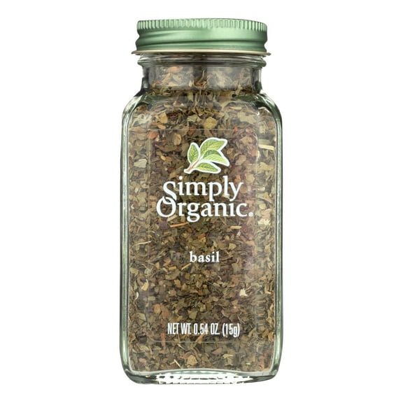 Simply Organic Basil, 0.54 oz (Pack of 6)