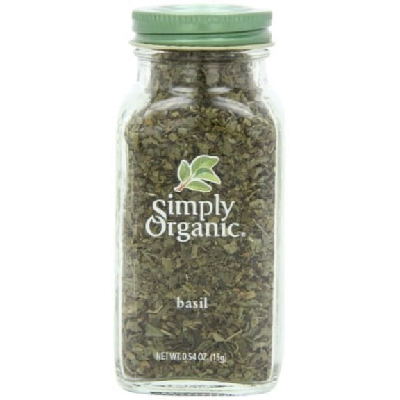 Simply Organic Basil Certified Organic, 0.54-Ounce Container