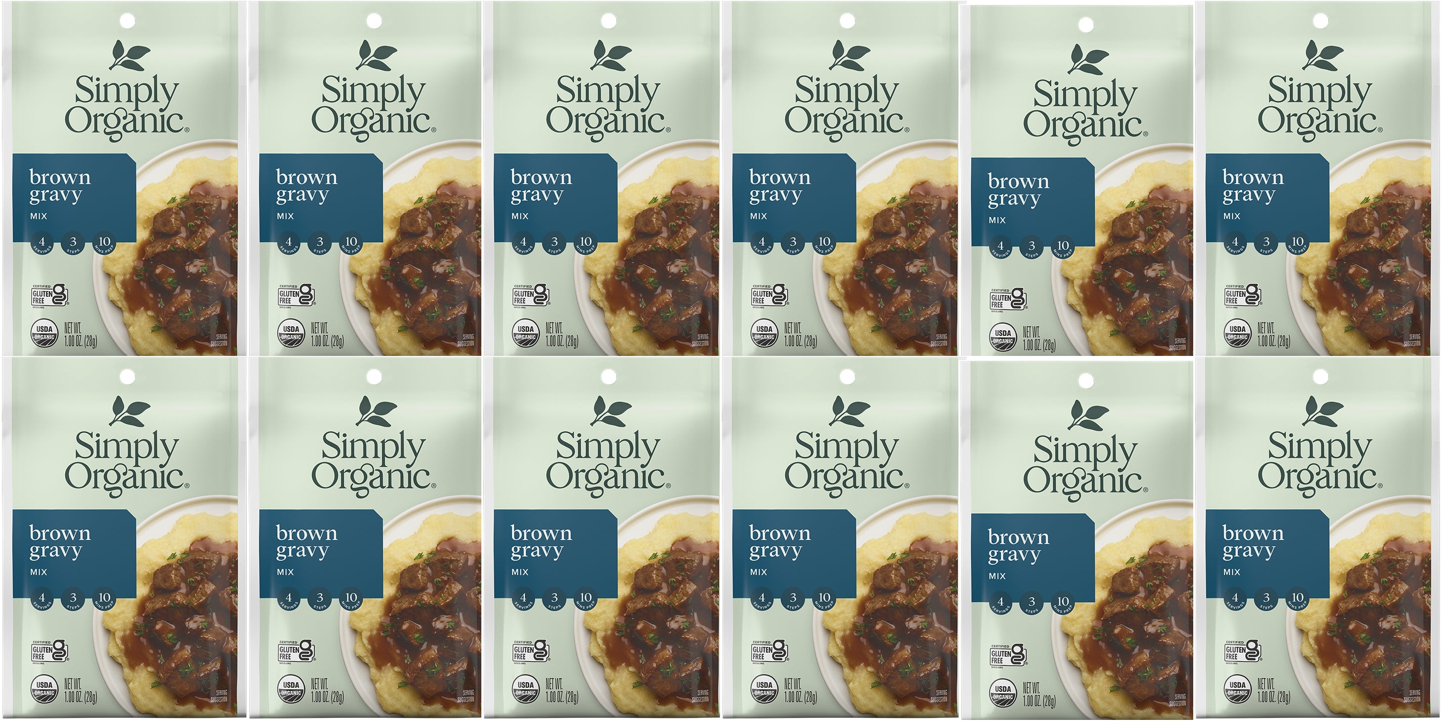 Simply Organic Brown Gravy Seasoning Mix, 1 Oz (12 Pack)