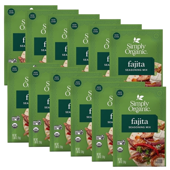 Simply Organic Fajita Seasoning Mix, 1 oz Packet (12 Pack)