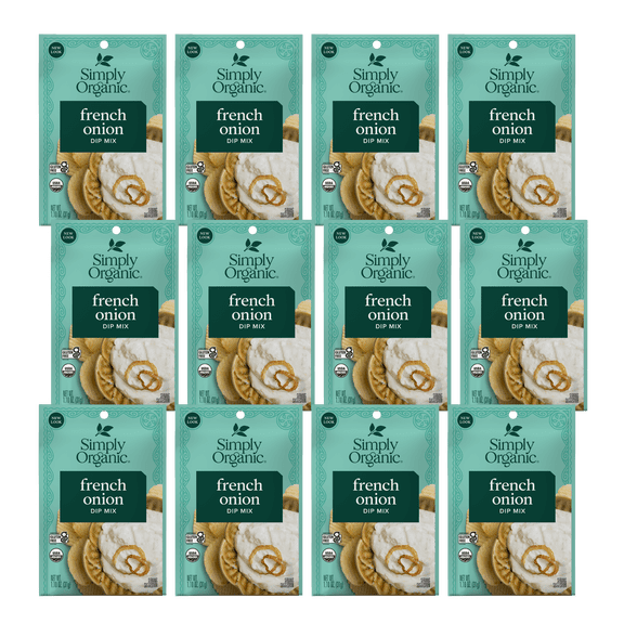 Simply Organic Certified Organic French Onion Dip Mix, 1.10 oz Packets (12 Pack)