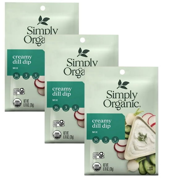 Simply Organic Creamy Dill Dip Mix 0.70 oz (Pack of 3)