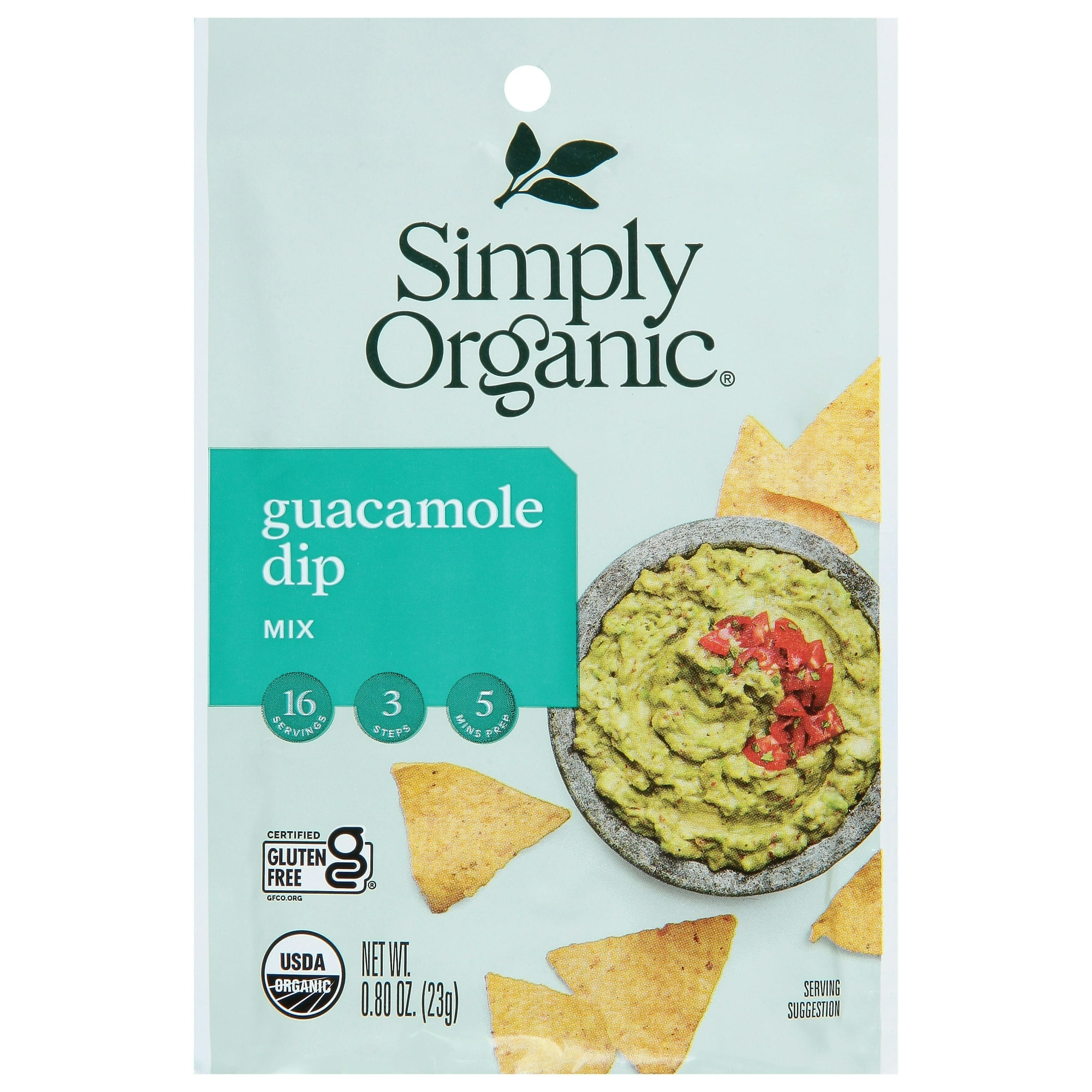 Simply Organic Dip Mix Guacamole - 0.8 oz Pack of 2