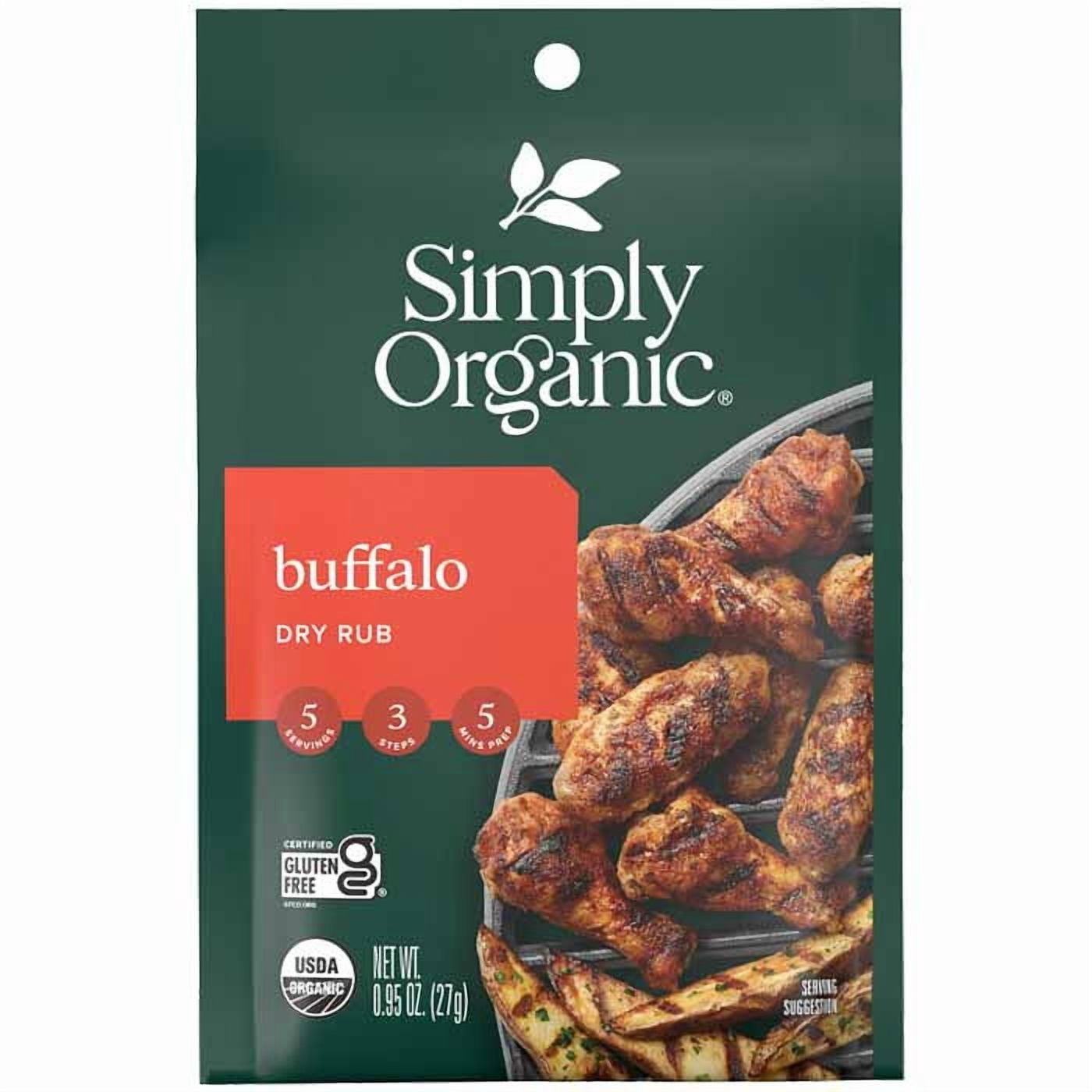 Simply Organic - Dry Rub Buffalo, 0.95oz | Pack of 12 - Walmart.com