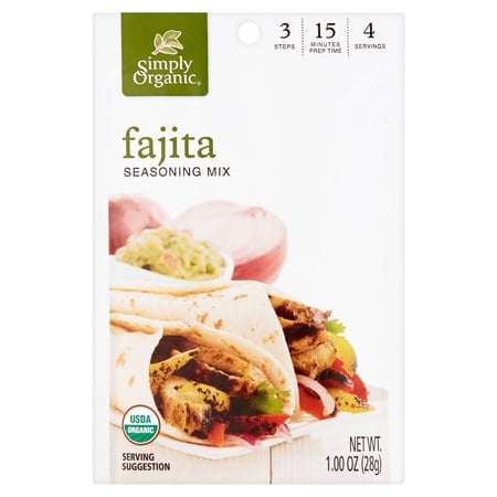 Simply Organic Fajita Seasoning Mix, 1.00 oz, 12 pack