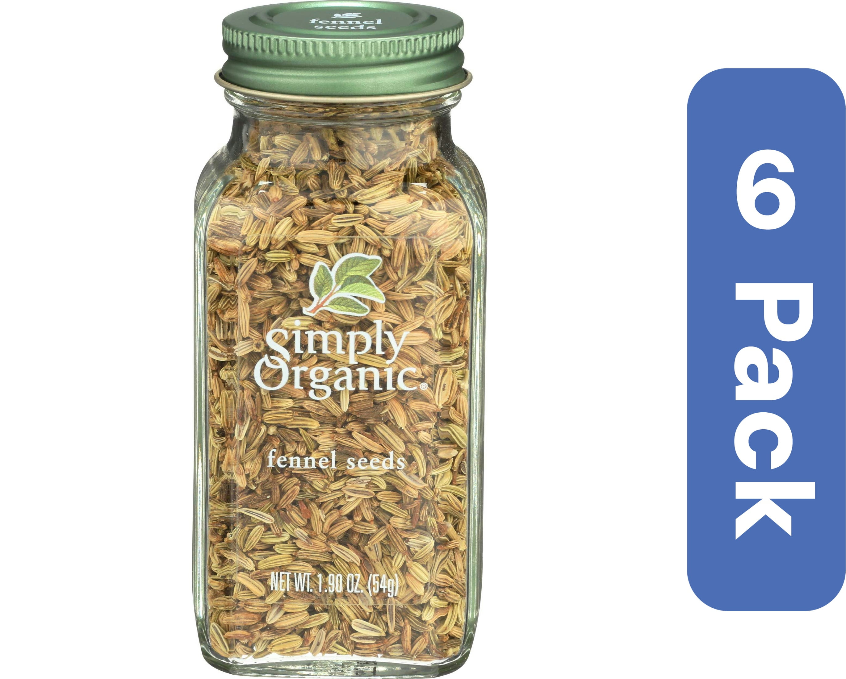Simply Organic Fennel Seeds Seasoning Bottle 1.9 oz (Pack Of 6)