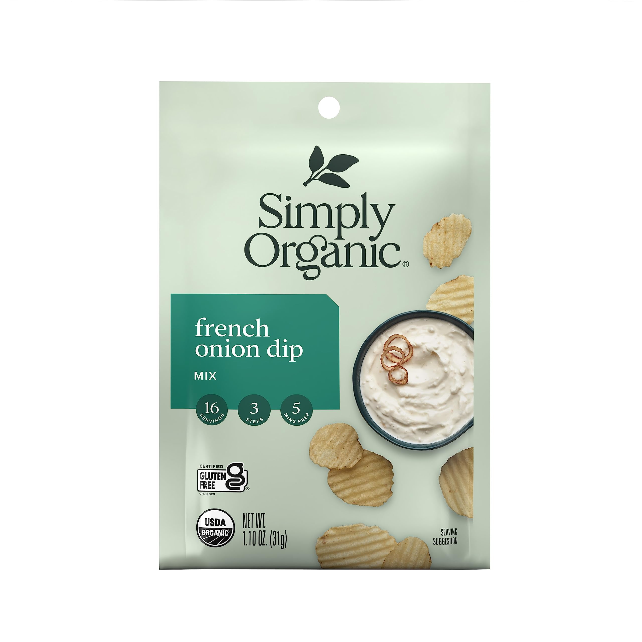Simply Organic French SCH4Onion Dip, Certified Organic, Gluten-Free | 1.1 oz | Pack of 4