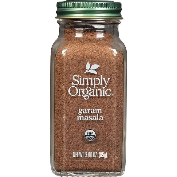 Simply Organic Garam Masala, 3-Ounce Jar, Northern Indian Spice Blend, Richly Spicy But Not Hot, Kosher, Non ETO