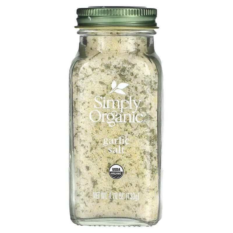 Simply Organic, Garlic Salt, 4.7 oz (133 g) Pack of 2