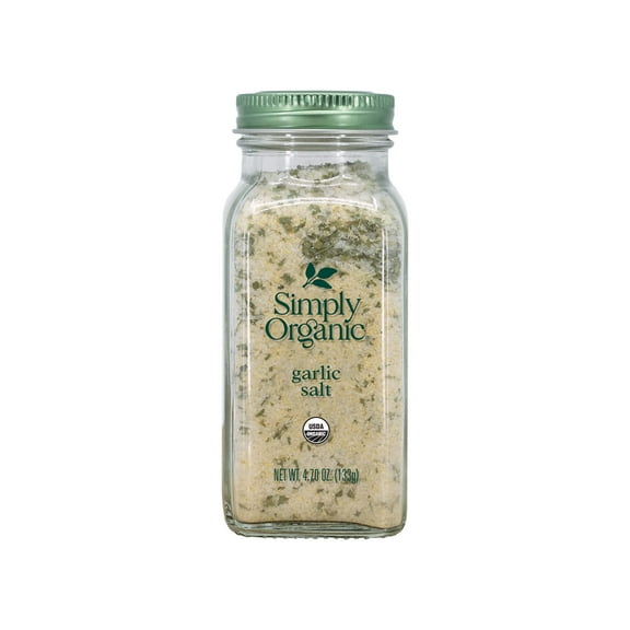 Simply Organic Garlic Salt Certified USDA Organic, Kosher 4.7oz (2 Pack)
