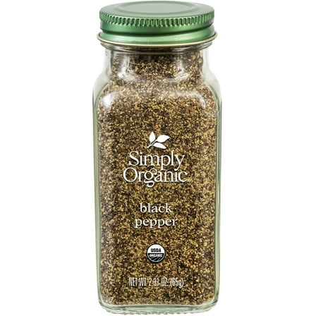 Simply Organic Ground Black Pepper, Kosher, Shelf-Stable, 2.31 oz Bottle