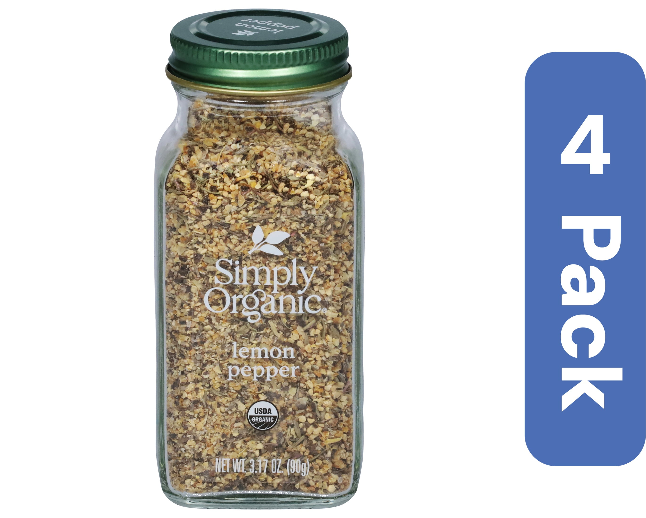 Simply Organic Lemon Pepper Bottle 3.17 oz (Pack Of 4)