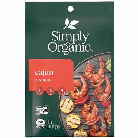 Simply Organic - Mix Cajun Dry Rub, 0.88oz | Pack of 12