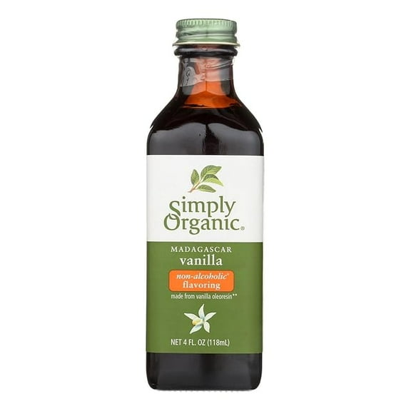 Simply Organic Non-Alcoholic Vanilla Flavoring, 4-Ounce Glass Jar, Certified Organic, Alcohol Free Vanilla