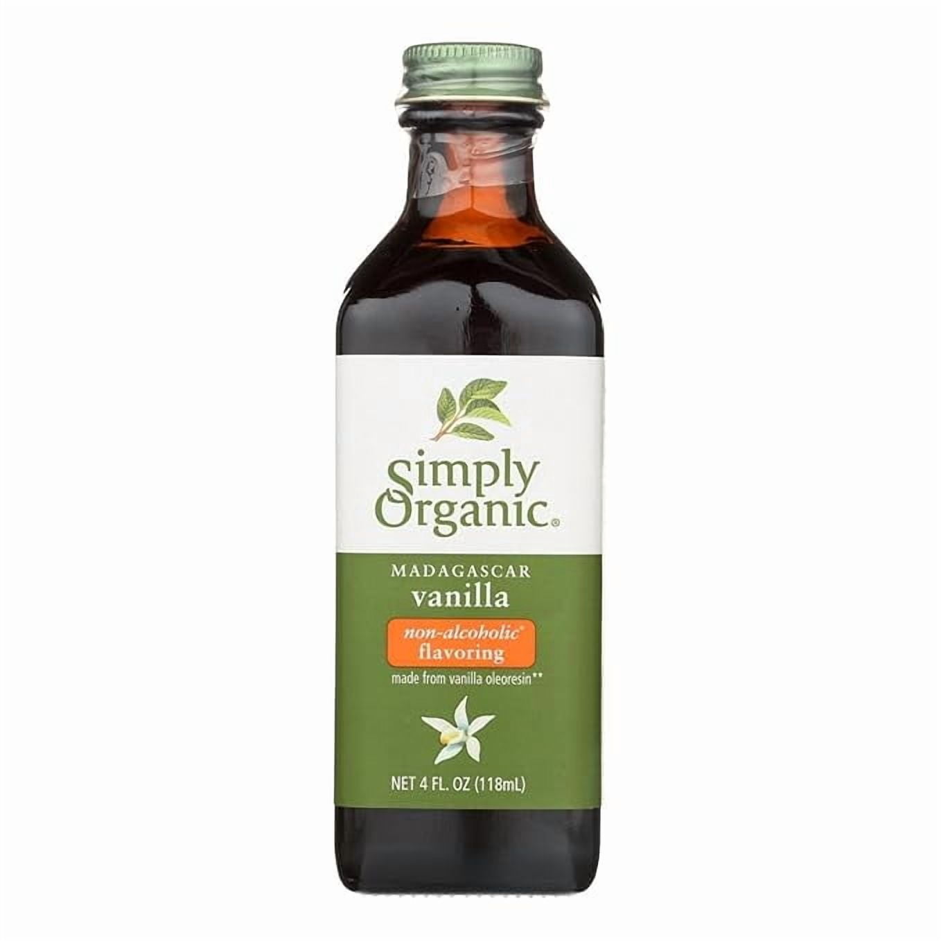 Simply Organic Non-Alcoholic Vanilla Flavoring, 4-Ounce Glass Jar, Certified Organic, Alcohol Free Vanilla