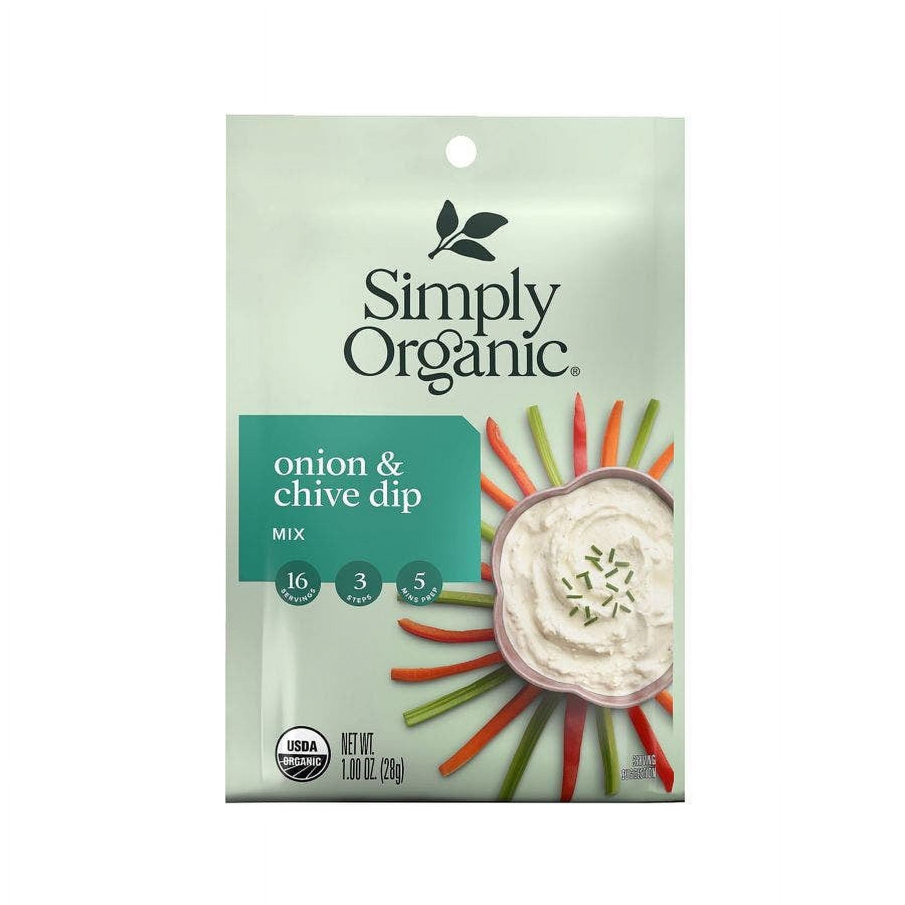 Simply Organic Onion & Chive Dip Mix 1 oz Pack of 4