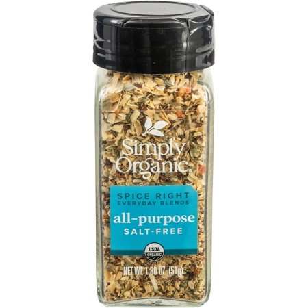 Simply Organic, Organic Spice Right Everyday Blends, All-Purpose Salt-Free, 1.8 oz Pack of 2
