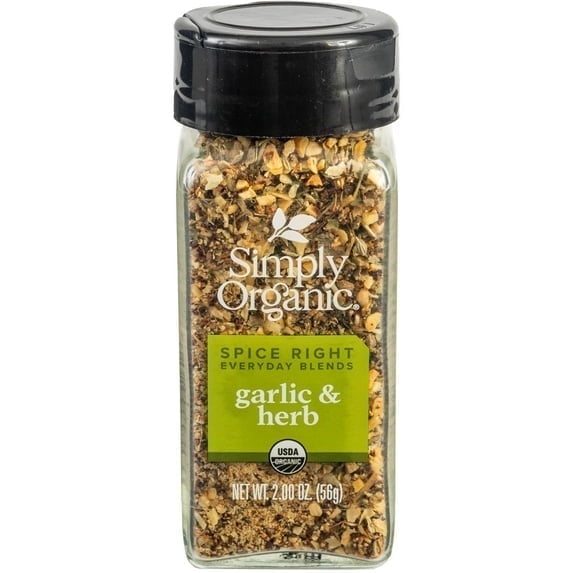Simply Organic Organic Spice Right Everyday Blends Garlic Herb 2.0 oz Pack of 4